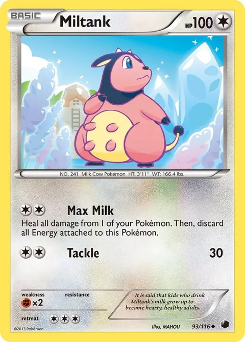 Miltank #93/116 Reverse Holofoil Pokémon card from Plasma Freeze