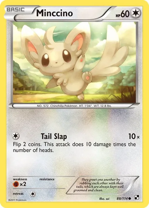 Minccino #88/114 Reverse Holofoil Pokémon card from Black and White