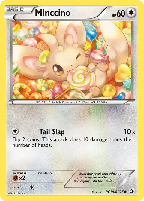 Minccino #RC18/RC25 Holofoil Pokémon card from Legendary Treasures: Radiant Collection