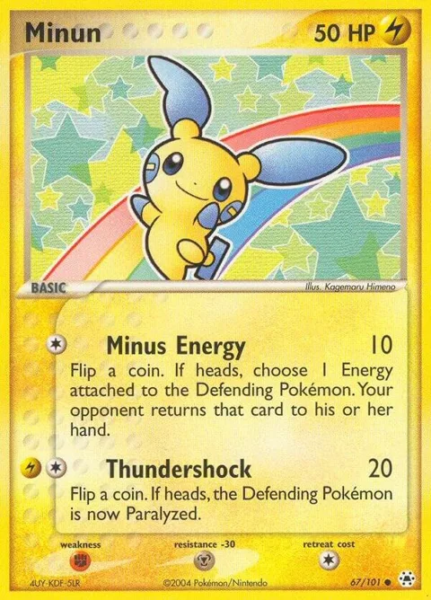 Minun #67/101 Pokémon card from EX Hidden Legends