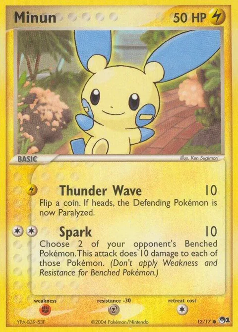 Minun #012/017 Pokémon card from POP Series 1