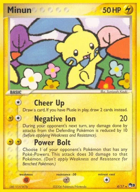 Minun #004/017 Pokémon card from POP Series 3