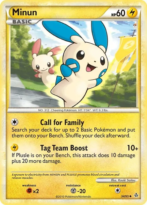 Minun #34/95 Pokémon card from Unleashed