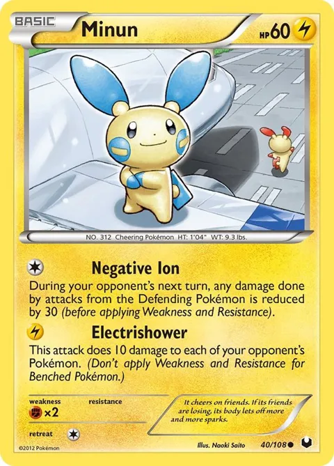 Minun #40/108 Pokémon card from Dark Explorers
