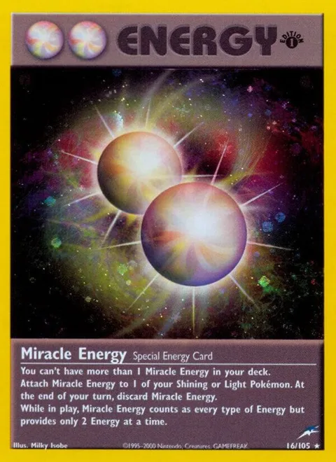 Miracle Energy #016/105 Unlimited Holofoil Pokémon card from Neo Destiny