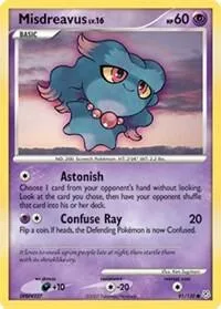 Misdreavus #91/130 Pokémon card from Diamond and Pearl