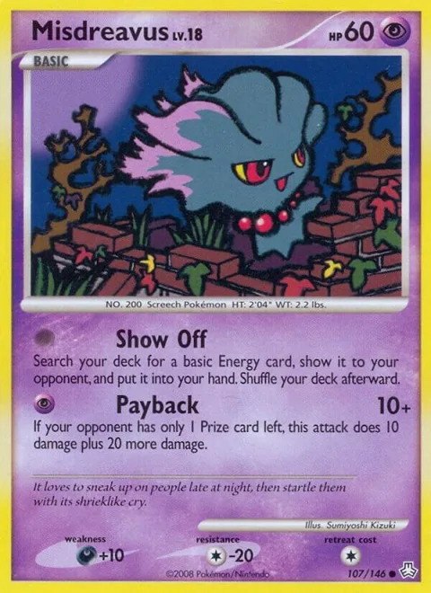 Misdreavus #107/146 Reverse Holofoil Pokémon card from Legends Awakened