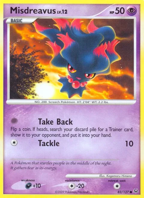 Misdreavus #83/127 Pokémon card from Platinum