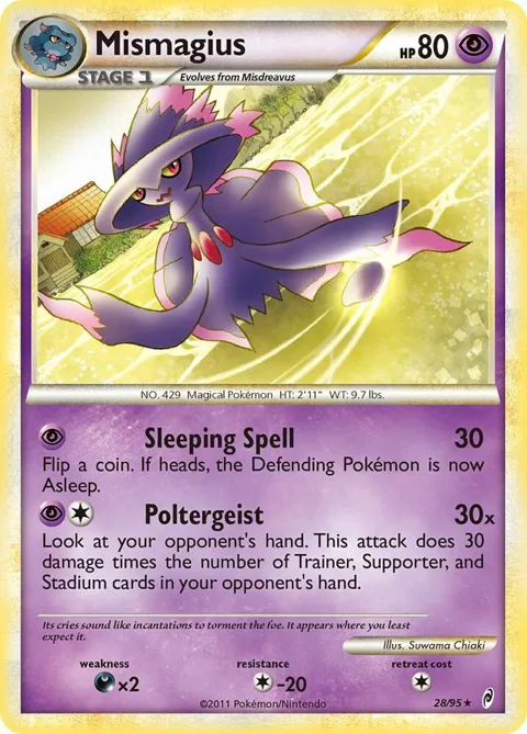 Mismagius #28/95 Reverse Holofoil Pokémon card from Call of Legends