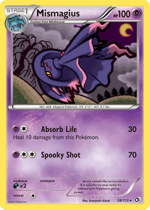 Mismagius #58/113 Pokémon card from Legendary Treasures