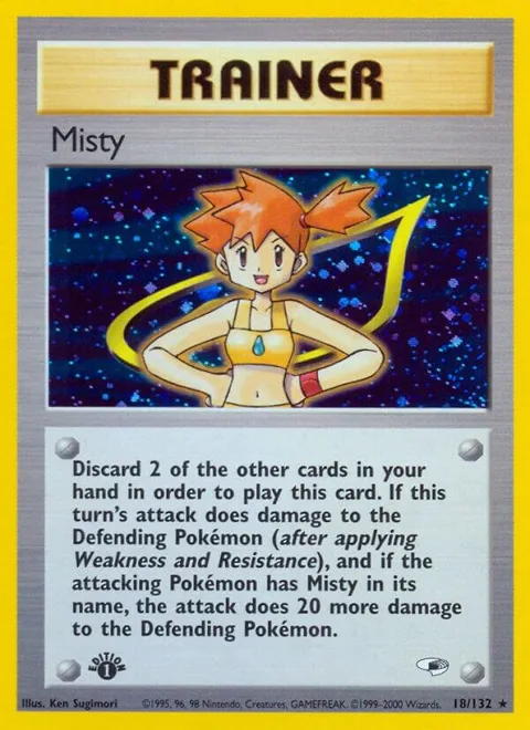 Misty 18 #018/132 1st Edition Holofoil Pokémon card from Gym Heroes