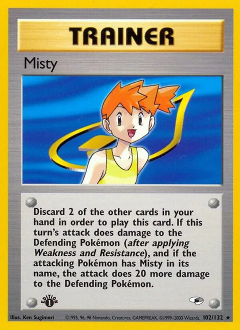 Misty 102 #102/132 Unlimited Pokémon card from Gym Heroes