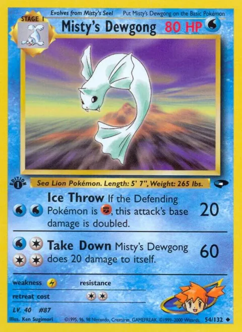 Misty's Dewgong #054/132 Unlimited Pokémon card from Gym Challenge