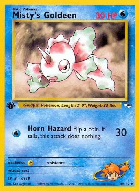 Misty's Goldeen 30 #030/132 1st Edition Pokémon card from Gym Heroes