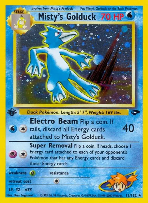 Misty's Golduck #012/132 1st Edition Holofoil Pokémon card from Gym Challenge
