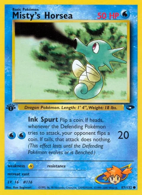 Misty's Horsea #087/132 Unlimited Pokémon card from Gym Challenge