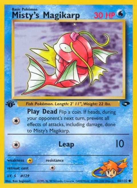Misty's Magikarp #088/132 1st Edition Pokémon card from Gym Challenge