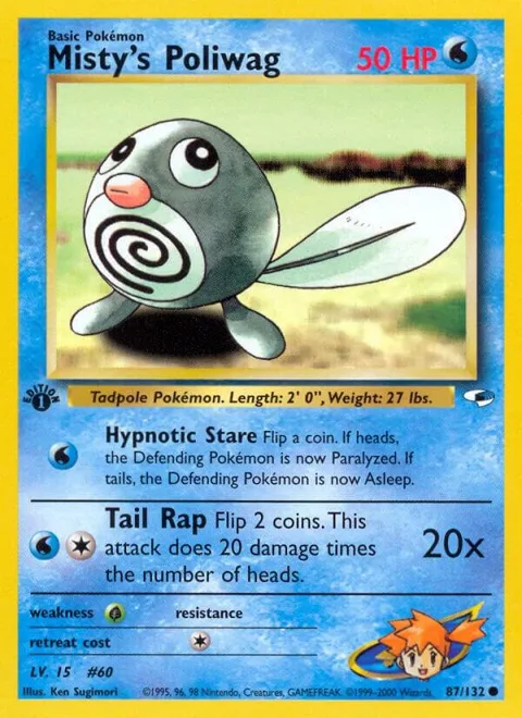 Misty's Poliwag #087/132 Unlimited Pokémon card from Gym Heroes