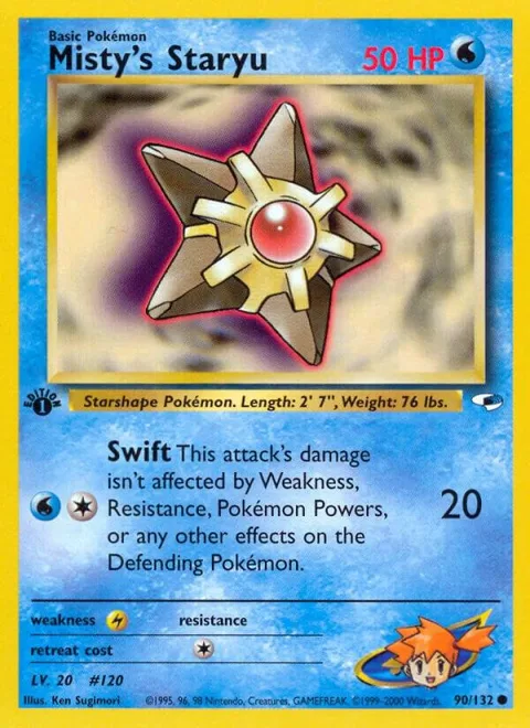 Misty's Staryu #090/132 Unlimited Pokémon card from Gym Heroes
