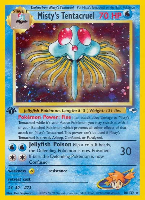 Misty's Tentacruel #010/132 1st Edition Holofoil Pokémon card from Gym Heroes