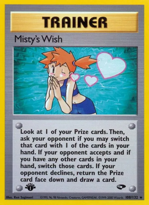 Misty's Wish #108/132 1st Edition Pokémon card from Gym Challenge