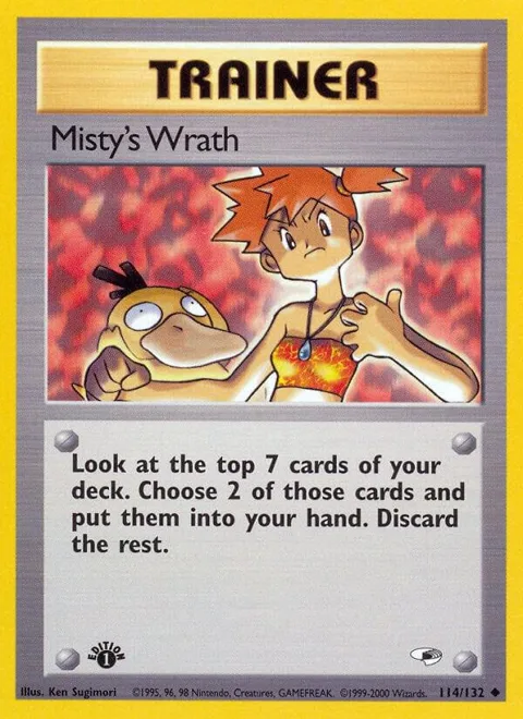 Misty's Wrath #114/132 1st Edition Pokémon card from Gym Heroes