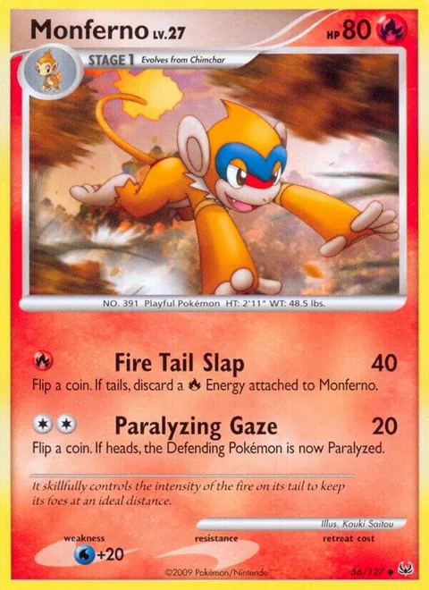 Monferno #56/127 Pokémon card from Platinum