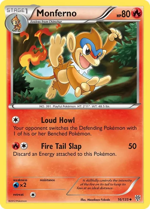 Monferno #16/135 Pokémon card from Plasma Storm