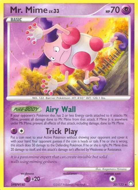 Mr. Mime #30/123 Reverse Holofoil Pokémon card from Mysterious Treasures