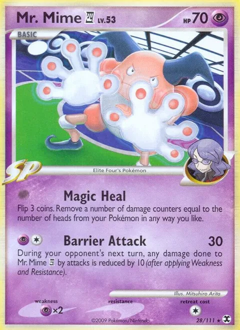 Mr. Mime E4 #28/111 Pokémon card from Rising Rivals