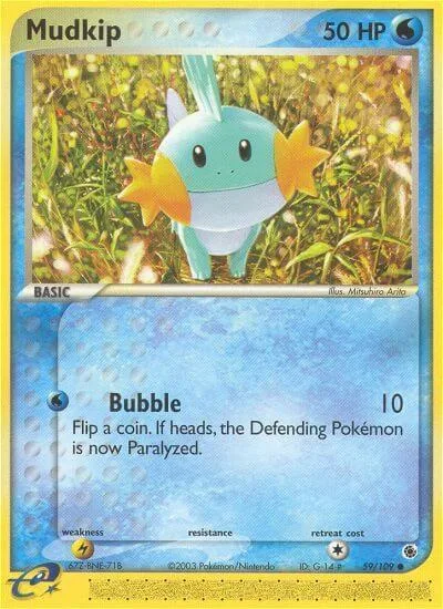 Mudkip #59/109 Pokémon card from EX Ruby and Sapphire