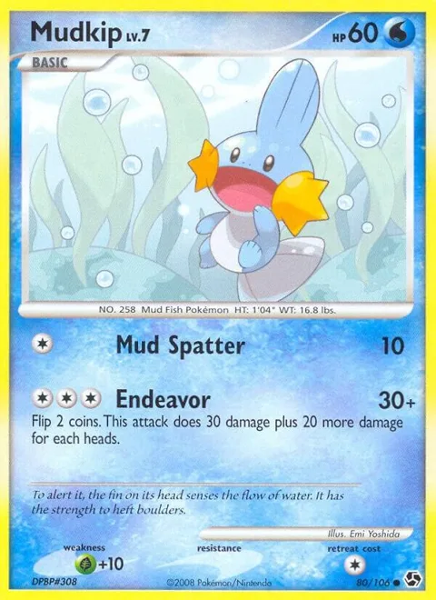 Mudkip #80/106 Pokémon card from Great Encounters