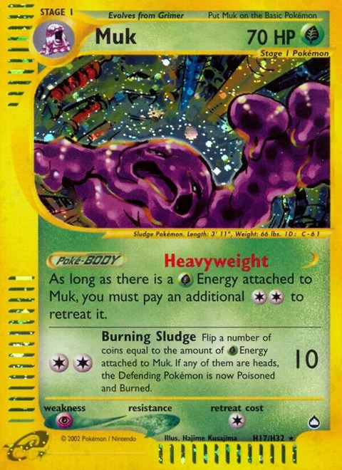Muk H17 #H17/H32 Holofoil Pokémon card from Aquapolis