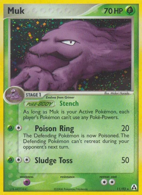 Muk #11/92 Reverse Holofoil Pokémon card from EX Legend Maker