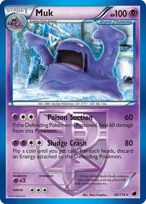 Muk Team Plasma #46/116 Reverse Holofoil Pokémon card from Plasma Freeze