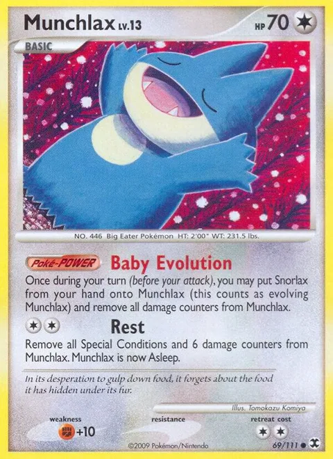 Munchlax 69 #69/111 Reverse Holofoil Pokémon card from Rising Rivals