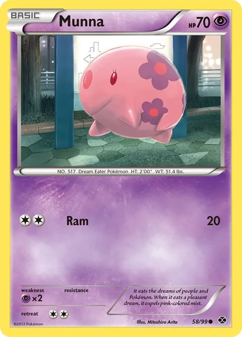 Munna #58/99 Reverse Holofoil Pokémon card from Next Destinies