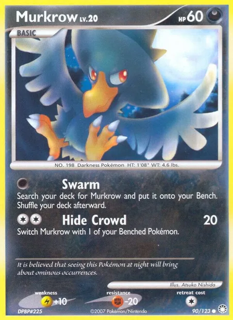 Murkrow #90/123 Pokémon card from Mysterious Treasures