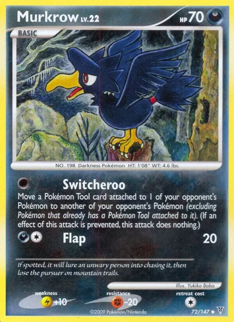 Murkrow #72 Reverse Holofoil Pokémon card from Supreme Victors
