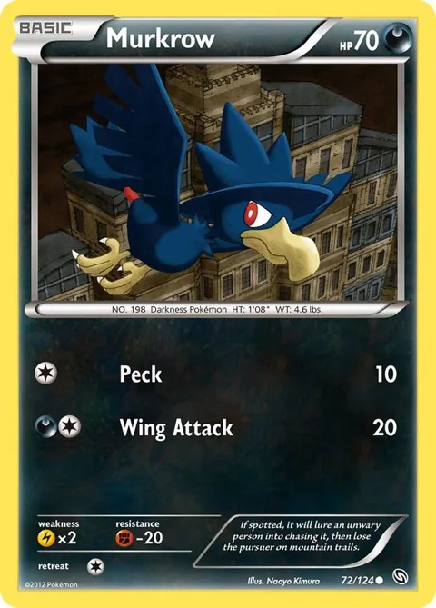Murkrow #72/124 Reverse Holofoil Pokémon card from Dragons Exalted
