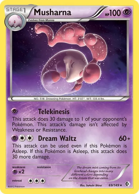 Musharna #69/149 Reverse Holofoil Pokémon card from Boundaries Crossed