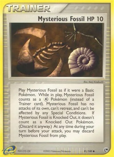 Mysterious Fossil #91/100 Reverse Holofoil Pokémon card from EX Sandstorm