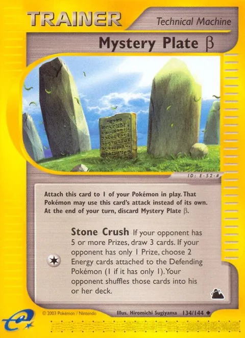 Mystery Plate Beta #134/144 Pokémon card from Skyridge