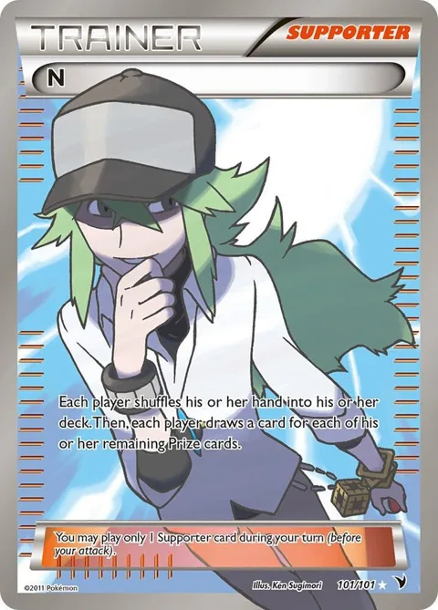 N Supporter Full Art #101/101 Holofoil Pokémon card from Noble Victories