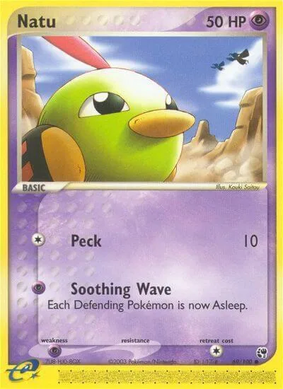Natu #69/100 Pokémon card from EX Sandstorm