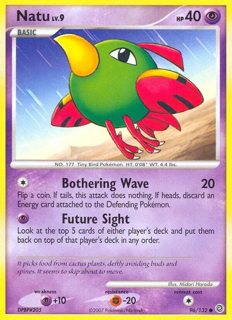 Natu #96/132 Pokémon card from Secret Wonders