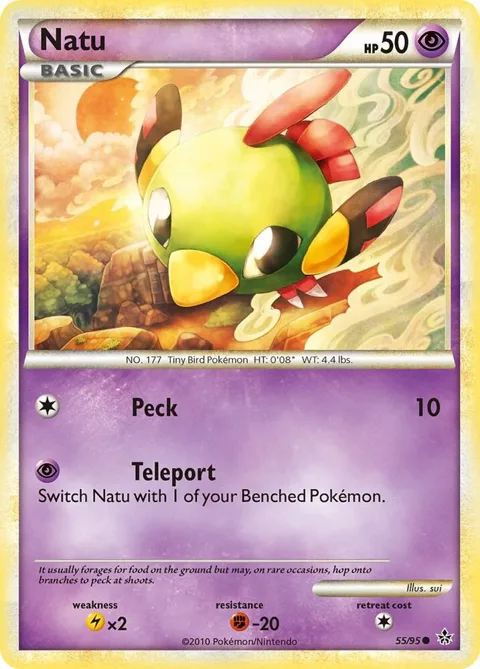 Natu #55/95 Pokémon card from Unleashed