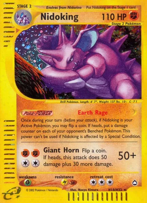 Nidoking H18 #H18/H32 Holofoil Pokémon card from Aquapolis