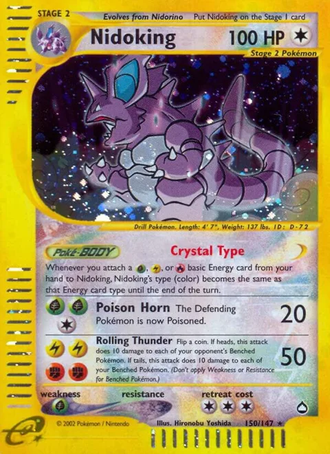 Nidoking 150 #150/147 Holofoil Pokémon card from Aquapolis
