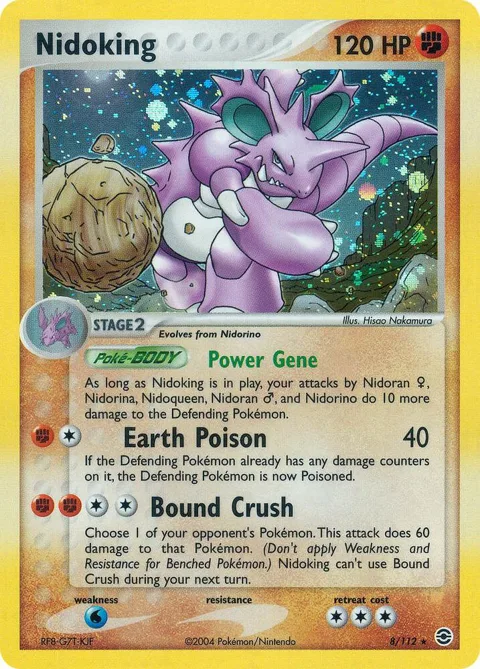 Nidoking #8/112 Reverse Holofoil Pokémon card from EX FireRed & LeafGreen